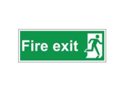 Fire Exit Sign on 4mm Foamex Board 400x150mm