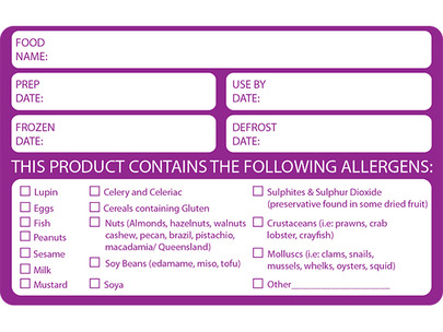 Allergen Date Info Label 60x95mm