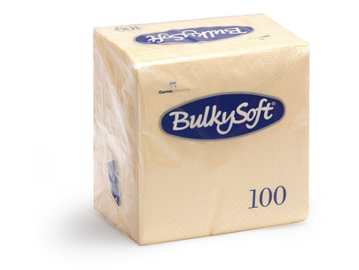 Bulkysoft 32025 40cm 4-Fold Napkin 3ply Cream