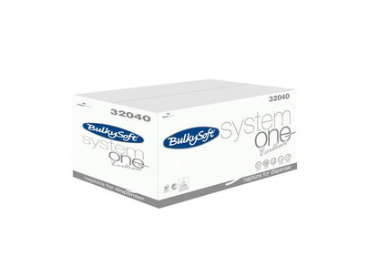 Bulkysoft 32040 21x16cm System One Excellence Napkin 2ply White