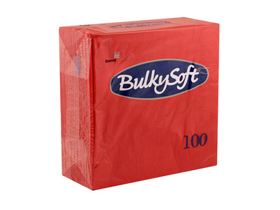 Bulkysoft 32079 40cm 4-Fold Napkin 2ply Red