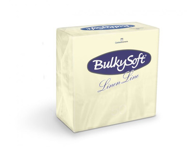 Bulkysoft 32177 40cm Linen Line Airlaid Napkin 4-Fold Cream