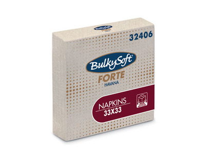 Bulkysoft 32406 33cm 4-Fold Napkin 2ply Kraft