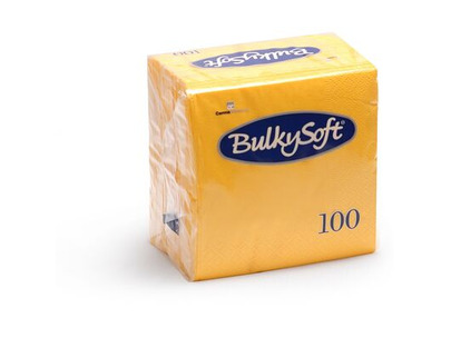 Bulkysoft 32410 33cm 4-Fold Napkin 2ply Yellow