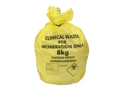Yellow Clinical Waste Sack 18x29x39