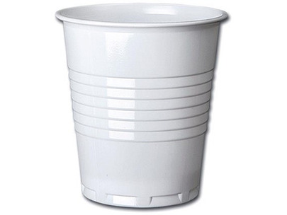 7oz Plastic Squat Cup White