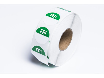 Round Daily Dot Label Green - Friday