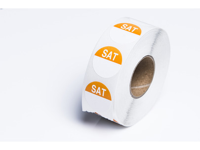 Round Daily Dot Label Orange - Saturday