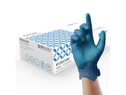 Uniglove Lightly Powdered Vinyl Glove Blue