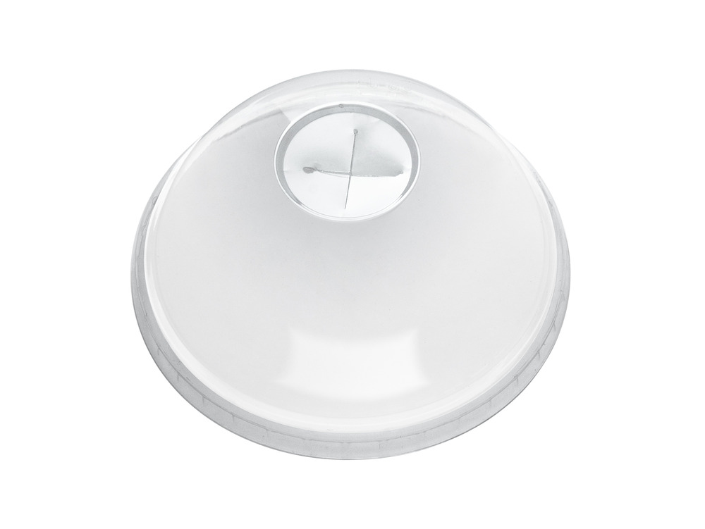 PET Dome Lid with Hole for 12oz Smoothie Cup Clear