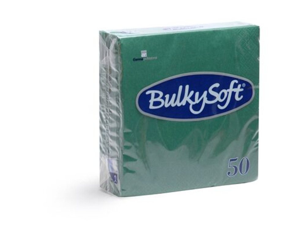 Bulkysoft 32390 33cm 4-Fold Napkin 2ply Dark Green