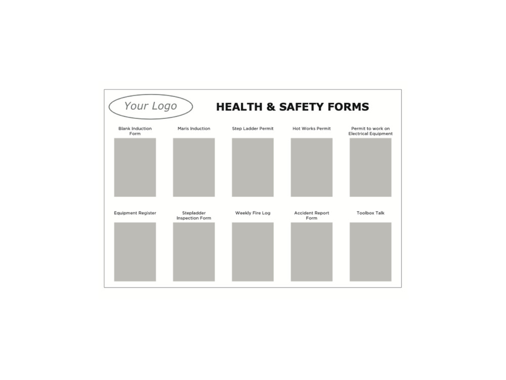 Health & Safety Forms Board on 4mm Foamex 1500x1000mm