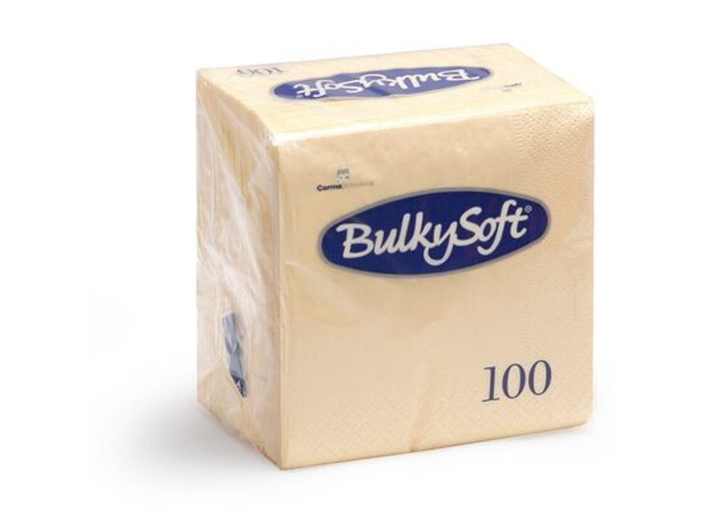 Bulkysoft 32160 33cm 4-Fold Napkin 2ply Cream
