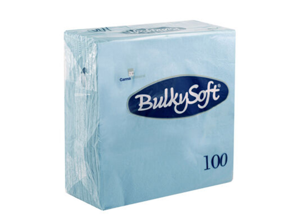 Bulkysoft 32380 33cm 4-Fold Napkin 2ply Light Blue