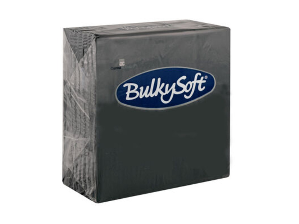 Bulkysoft 32400 33cm 4-Fold Napkin 2ply Black