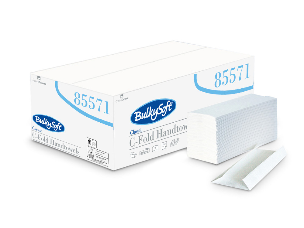 Bulkysoft Classic 85571 C-Fold Hand Towel 2ply White 310x230mm