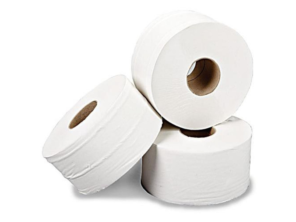 Mini Jumbo Toilet Roll Recycled Tissue 76mm Core 150m 2ply White