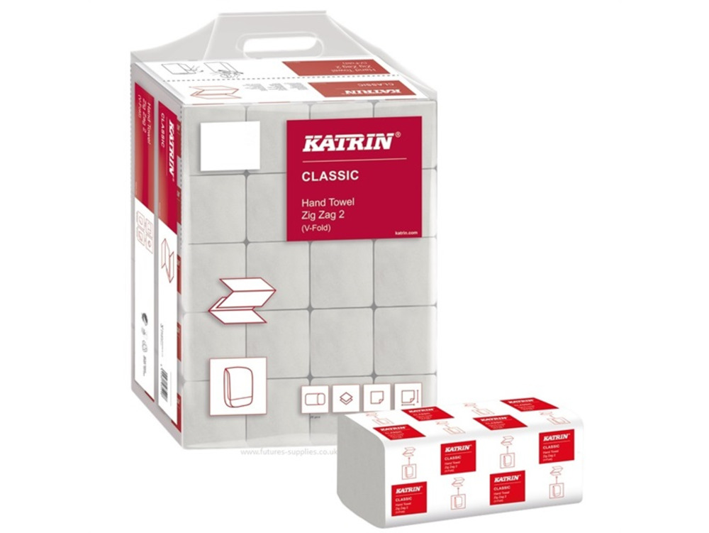 Katrin Classic 45570 / 35298 Hand Towel Zig Zag Handy Pack 2ply White