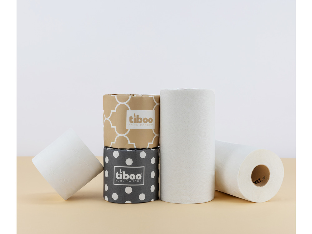 Tiboo Eco Friendly Luxury Bamboo Toilet Roll 3ply White