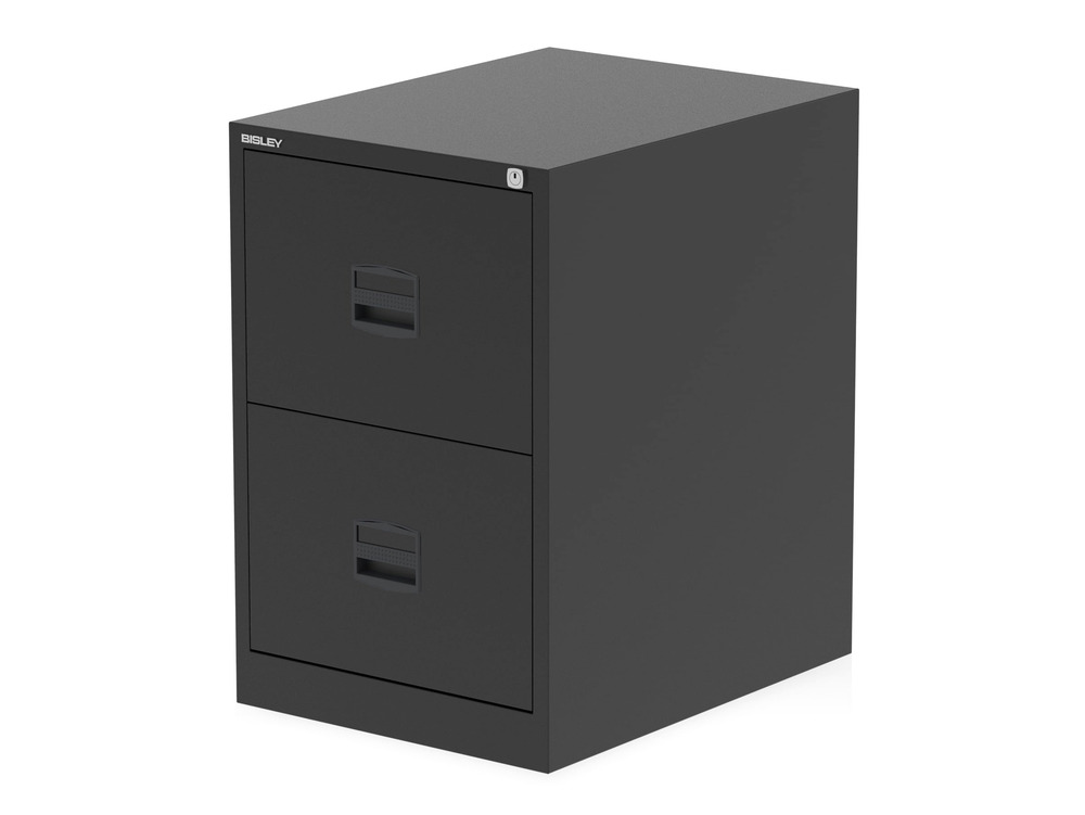 Black 2-Drawer Metal Filing Cabinet 470mm x 622mm x 711mm