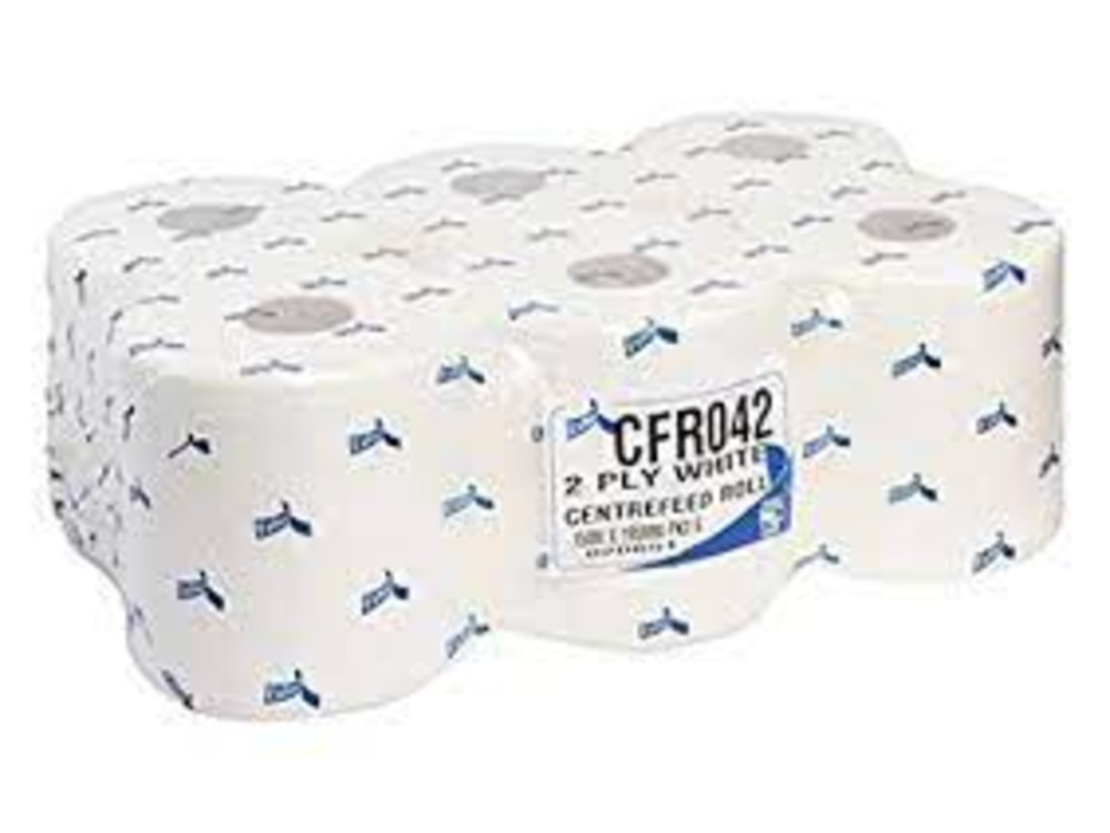 Optimum CFR042 Pure Centrefeed Roll Flat Sheet 195mm x 150m 2ply White