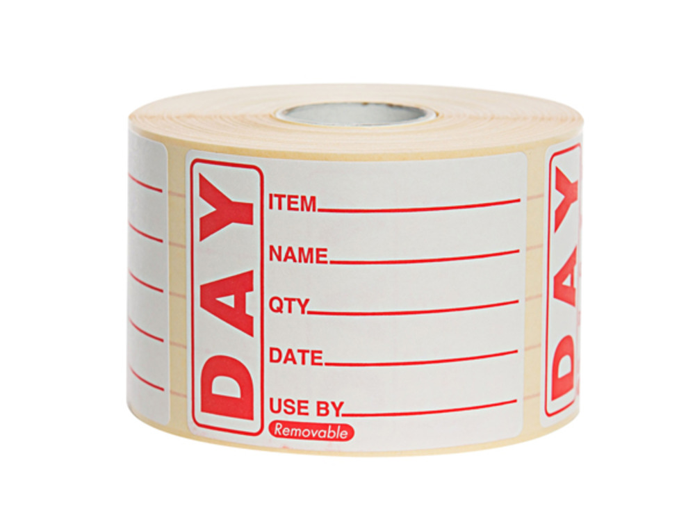Red Day Label Removable 50x65mm