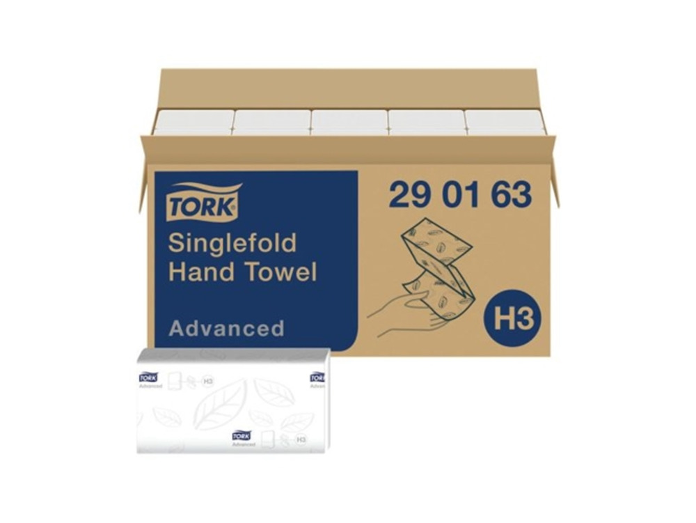 Tork 290163 Singlefold Hand Towel Advanced 2ply White b230x248mm
